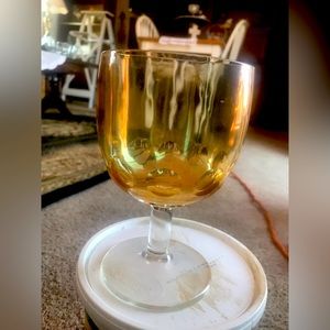 Beer glass stemmed solid glass